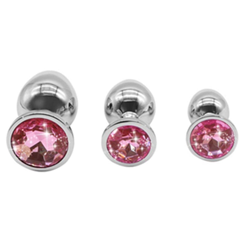 3 PCS Pink Anal Sex Plugs shAPK-04sh