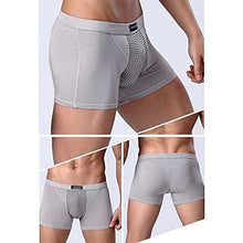 Load image into Gallery viewer, Men Magnetic Therapy Health Physiological Enlargement Underwear, Tourmaline Prostate Therapy Boxer, 3-pcs (Color : Gray, Size : X-Large)
