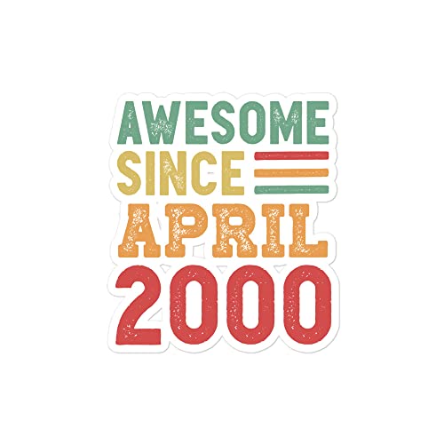 Qwerty Designs Awesome Since April 2000 20th Birthday Gift Sticker