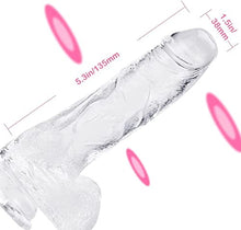 Load image into Gallery viewer, Realistic Dildo G-Spot Stimulator - 7.1 Inch Dildo with Suction Cup for Women/Male/Gay, Flexible Transparent Female Dildo
