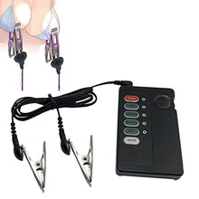 Load image into Gallery viewer, Electric Shock Nipple Clip Chain - Nipple Clamps Adjustable Current Level Electric Nipple Clamps - Adult Electric Shock Clamps Nipple - Suitable for Ladies Own Use and Flirting with Couples Style
