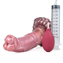 Load image into Gallery viewer, 9 Inch Horse Squirting Dildo Simulated Animal Ejaculating Dildo with 30ml Suction Bulb 100ml Syringe and Strong Suction Cup Waterproof Thick Anal Plug Suitable for Female Couples
