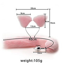 Load image into Gallery viewer, Metal Anal Plug Sexy Tail Fox Tail Butt Plug Anal Sex Toys for Adults Erotic Animal Tail Cosplay Accessorie Prostate Massager (Color : PinkBlack)
