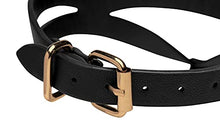 Load image into Gallery viewer, Master Series Bondage Baddie Black and Gold Collar with O-Ring,AG724
