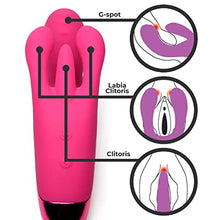 Load image into Gallery viewer, BANG! 10X Triple Motor Rabbit G-Spot Vibrator for Women. Sex Toys for Female Pleasure &amp; Toys. Premium Silicone Vibrating Stimulator, Waterproof &amp; Rechargeable - USB Cable Included - Pink (AG991)
