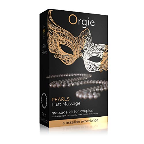 Pearls by Orgie. Sensual Massage Kit for Couples. Includes 1 Silk Glove 1 Fl Oz. Massage Gel, 1 Pearl Necklace, 1 Massage Guide