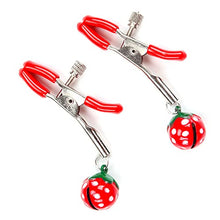 Load image into Gallery viewer, 1 Pair Cute Strawberry Nipple Clamps Decorative Nipple Clamps with Bells Nipple Clips for Women Pleasure Adult Sexual Toys for Couples (Small Bell)
