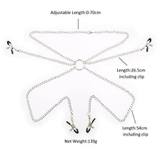 Load image into Gallery viewer, PEALAND Nipple Clamps Breast Clip with Chain, Adjustable Metal Nipple Clamps, Non-Piercing Metal Stimulator Nipple Clips Jewelry Womens Toys
