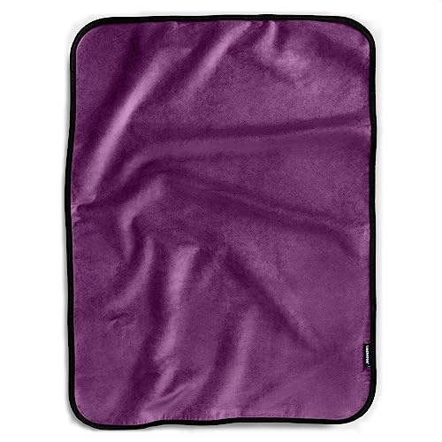 Liberator Fascinator Throw - Moisture-Proof Sensual Blanket, Mini Size, Microvelvet Aubergine