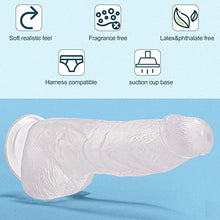 Load image into Gallery viewer, Realistic Dildo 7.8 Inch G Spot Dildo with Suction Cup for Hands-Free Play, Flexible Waterproof Dildo Realistic Penis Adult Sex Toy for Female Pleasure Clear
