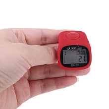 Load image into Gallery viewer, MING-BIN Finger Counter 6 Digital Finger Tally Counter 8 Channels with LED Backlight Time Chanting Prayer Silicone Ring Electronic Hand Counter (Color : Red)
