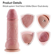 Load image into Gallery viewer, Hismith 10.23 Dual-Density Ultra Realistic Dildo with Veins, 8.46 Insertable Length with KlicLok System for Advanced User, L Size Delvin, High-end Series
