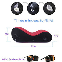 Load image into Gallery viewer, RNPFOR Inflatable Sex Sofa for Adult Couples Deeper Position Support Sex Chair with Cuff Kits for BDSM and Bondage Play Lounge Chair with Air Pump, S-Shape Adults Toys Couples Pleasure Pillow
