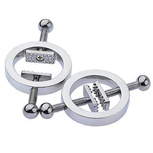 Load image into Gallery viewer, 2/4 PCs Stainless Steel Nipple Clamps, Fake Nipple Rings Non Piercing, Nipple Clamps Sexual Pleasure, Nipple Toys for Couple Flirting or Own Use (A+B)
