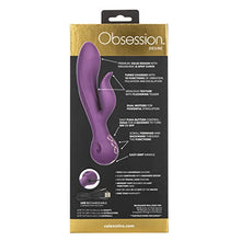 Load image into Gallery viewer, CalExotics Obsession Desire Vibrator  Premium Rechargeable Silicone Rabbit Massager Sex Toy for Women - Purple
