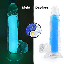 Load image into Gallery viewer, 8.7&#39;&#39; Luminous Strap-on Dildo for Woman, Glow in The Dark, Wearable Sex Harness for Couple Pegging, Lesbian Female Masturbation, Realistic Glans Veins Testicles Adult Sex Toys,g-spot,Anal Stimulation
