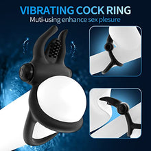 Load image into Gallery viewer, Penis Rings with Bullet Vibrator, Silicone Vibrating Cock Rings for Erection Enhancing Long Lasting Stronger Men Sex Toy Female Clit Stimulator Adult Sex Toys &amp; Games (Medium)
