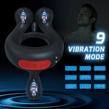 Load image into Gallery viewer, Vibrating Cock Ring 3 Bullets Penis Rings, 9 Vibration Modes Male Sex Toys, Remote Control Clit Stimulator Testicle Stimulation Mens Vibrator Adult Toys for Men Couples
