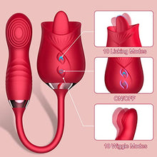 Load image into Gallery viewer, Sex Toy Vibrator for Woman, Clitoral Stimulator Thrusting G Spot Dildo Vibrator with 10 Modes, Rose Adult Sex Toys Game, Clitoris Nipple Licker Stimulator Massager for Female Man Couple
