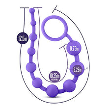 Load image into Gallery viewer, Blush Luxe Silicone 10 Beads - Silky Smooth Ultrasilk - Puria Platinum Silicone - Beginners Anal Beads -12.5&quot; Long with Sturdy Pull Handle - Luxury Adult Sex Toy for Men Women Couples Play - Purple
