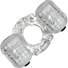 Load image into Gallery viewer, The Best of Macho Crystal Partners Pleasure Ring 7 Function Dual Motors Waterproof Clear
