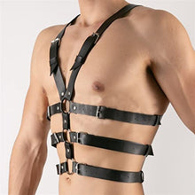 Load image into Gallery viewer, CAOMIAN Handmade PU Sex Harness Belt Fetish Men Gay Underwear Gothic Exotic Punk Style Adjustable Body Chest Harness BDSM Bondage Belt (Color : Style1, Size : One Size)
