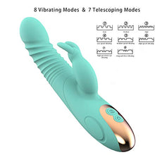 Load image into Gallery viewer, Handheld Portable Rechargeable Realistic Rabbit Vibrators for Women 9 Inch Vibrating Toys for Woman Pleasure 3 Motor 8 Speeds Vibration Electric Waterproof Massager for Female Gifts (Blue)
