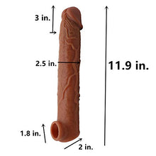 Load image into Gallery viewer, Beautihome YT25 R 11.9 Wearable Male Rod Extension Enhancer Girth Extender Sleeve for Men Safe Ultra Hygienic Elastomer Material Silicone Coffee
