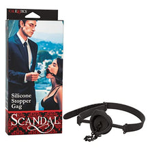 Load image into Gallery viewer, CalExotics Scandal Silicone Stopper Gag - BDSM Fetish Play Toy for Couples  Sexy SM Bondage Restraint Lingerie  Black
