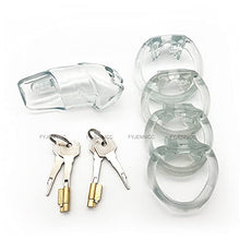 Load image into Gallery viewer, FYJENNICC 2Magiclockers Lightweight Premium Resin Chastity Device Male Cock Rings with Discreet Packing (Large, Transparent)
