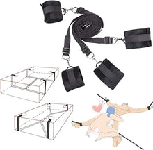 Load image into Gallery viewer, Sex BDSM Bondage Kit for Couples Sex Bed Straps Restraints Set with Fetish Comfy Ankle &amp; Wrist Cuffs Blindfold Tickler for Adults Sm Sex Play Games (Bed Restraints Set)
