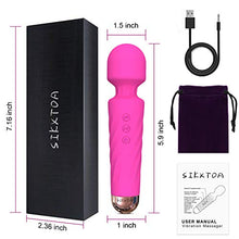 Load image into Gallery viewer, SIKXTOA Mini Vibrator, 8 Speeds 20 Patterns, G Spot Cordless Wand Massager, Clitoral Stimulator, Dildo, Sex Toys, Rechargeable Handheld Powerful Silent Waterproof Female Adult Toys (Wave Rose)
