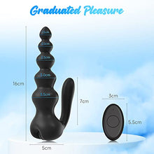 Load image into Gallery viewer, Vibrating Anal Beads Butt Plug, Waterproof Remote Control Beaded Prostate Massager, Graduated Design Anal Sex Toy, Discreet Wearable Anal Vibrator Flexible Silicone 10 Vibration Modes, Men and Women
