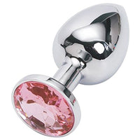 CCHW Pink Anal Plug Stainless Steel Jeweled Butt Plug Adult Sex Products Personal Massager (Medium) 1.0 Count