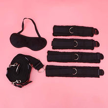 Load image into Gallery viewer, BESTOYARD 1 Set Plush Ankle Cuff Flirting Wrist Ankle Restraints Eye Covers Binding Toys Cosplay Pretend Play for Bachelorette Party Favors Gifts Black
