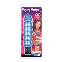 Golden Triangle Pearl Shine Beaded 5.5 Inch Waterproof Vibe, Blue