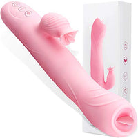 Rose Clitorial Thrusting Vibrator Sucker Sucking Telescopic Toy for Women Rabbit Swing Training Adult Sex Heating Clitoral Vibrating Stimulator Silicone Large Love Ring Toys