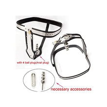 Load image into Gallery viewer, LESOYA Female Stainless Steel Adjustable Chastity Belt Device Lockable T-Type Bondage Restraint Briefs with Metal Plug
