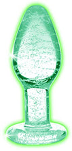 Load image into Gallery viewer, Glow-in-The-Dark Glass Anal Plug - Small
