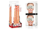 Sexy Gift Set Bundle of Massive Triple Threat 3 Cock Dildo and Icon Brands Fuck Me/Fuck You Mask