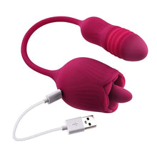 Load image into Gallery viewer, Evolved Love is Back - Wild Rose - 10 Speed Vibrating Flicking Silicone Rechargeable Tongue Vibrator - Red
