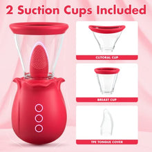 Load image into Gallery viewer, Rose Sex Toy Stimulator for Women, Tongue Licking Rose Sucking Sex Vibrator, 3 in 1 Nipple Clitoral G spot Stimulator for Women-Rose Toy Sex Licker Adult Sex Toys for Woman&amp;Couples Rose Vibrators
