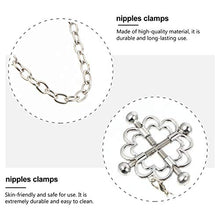 Load image into Gallery viewer, PRETYZOOM Metal Nipple Clamps Nipple Stimulation Clip Nipple Stimulator Stainless Steel Nipplerings with Chain Adjustable
