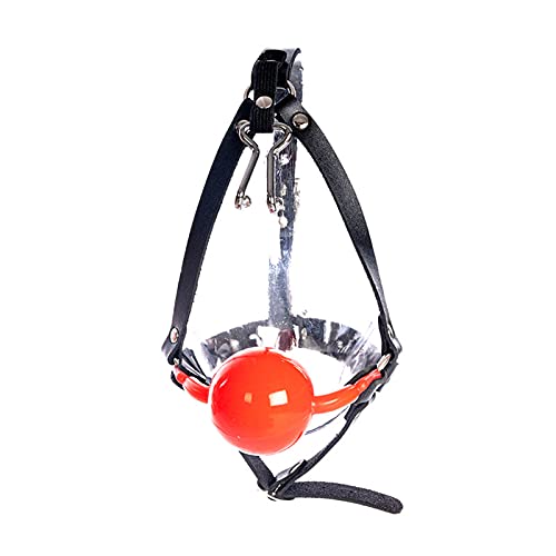 THAT NIGHT PU Leather Head Harness Bondage 4.8cm Ball Nose Hook Silicone Oral Ball Training Props Female Slave For Role Play