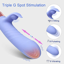 Load image into Gallery viewer, Eupher Pulsating Rabbit Vibrator for Women, Magnetic Rechargeable G Spot Clitoral Dildo Vibrator with 107? Heating &amp; 9 Thrust Pulsating &amp; 9 Vibrating &amp; 3 Hitting Vaginal Anal Stimulator Adult Sex Toy
