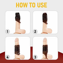 Load image into Gallery viewer, 2 Pack Penis Ring- Penis Sleeves Cock Sleeves Textured Ribbed Silicone Cock Ring Set Extender Enlarger Stretchy Stay Harder Sheath Male Sex Toys for Men Cook Rings. Juguetes Sexuales
