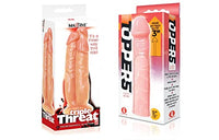 Sexy, Kinky Gift Set Bundle of Massive Triple Threat 3 Cock Dildo and Icon Brands Toppers - Natural, Extender Sleeve