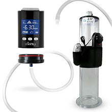 Load image into Gallery viewer, LeLuv Black iPump Smart LCD Head with Adapter Penis Pump 9&quot; Length x 2.00&quot; Diameter Wide Flange Cylinder with Vibrating Attachement
