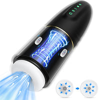 Automatic Sucking Male Masturbators Cup with 4 Suction &10 Vibration,Male Masturbator Stroker Toy, Electric Pocket Pussy Vagina 3D Textured, Adult Oral Sex Toys for Men Masturbation Hand-Free Black