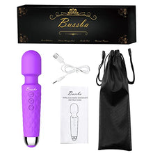 Load image into Gallery viewer, Bussba Electric Rechargeable Mini Whisper Quiet Waterproof protable 20 Vibration Multi-Function Wand Magic Massager for Therapeutic Waist Legs Head Lymph Joint Pains Relieves Muscle Stress Away
